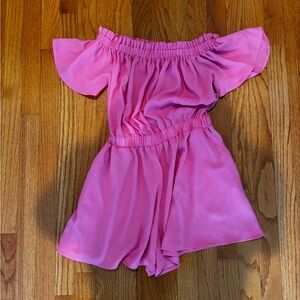 Pink Off-Shoulder Kids One Piece